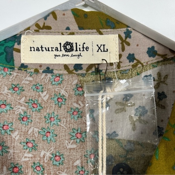 NWT Natural Life Twiggy patchwork button up shirt dress size XL NEW - Picture 8 of 9